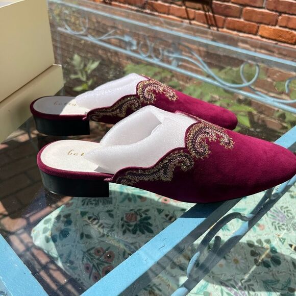 Anthropologie Bettye Muller Fortune Embroidered Suede Mules NIB - Picture 9 of 10
